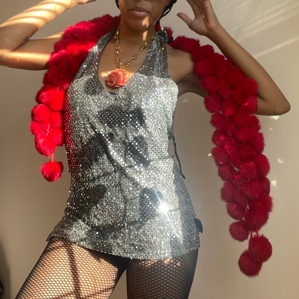 Vintage Sequined halter back top